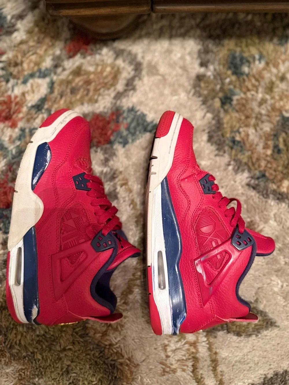 Air Jordan 4 Retro Red/Navy Basketball Sneakers